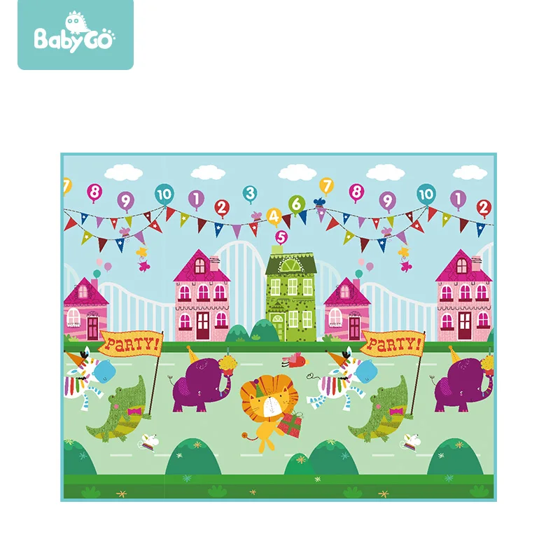 BabyGo детский коврик для ползания с животными+ обезьянка Детский развивающий коврик игровой коврик Пазлы водонепроницаемый уличный пляжный коврик для пикника детский игровой коврик