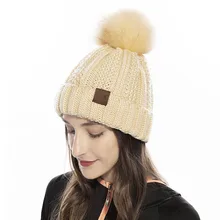 Женская зимняя шапка с помпонами, Skullies Beanies, сохраняющая тепло, Повседневная вязаная шерстяная шапочка, шапка с помпонами, женские мягкие шапочки, bonnet femme hiver