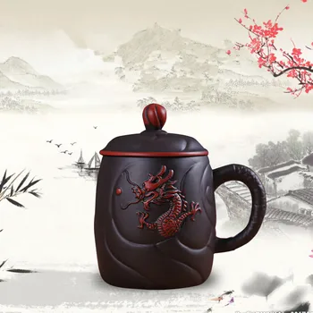 

Pu'er ceramic cups 400ML With tea Infuser Tea Mugs Purple Clay office cups gift travel kung fu for teas cups and mugs CL1102314