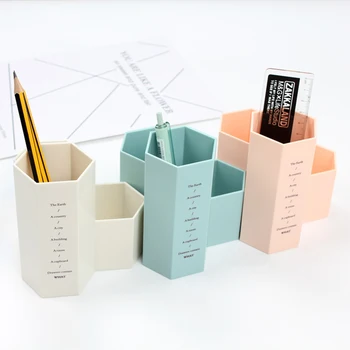 

ABS Pen Pencil Holders Container Desk Organizer Stand Stationery Storage Box Office Accessories