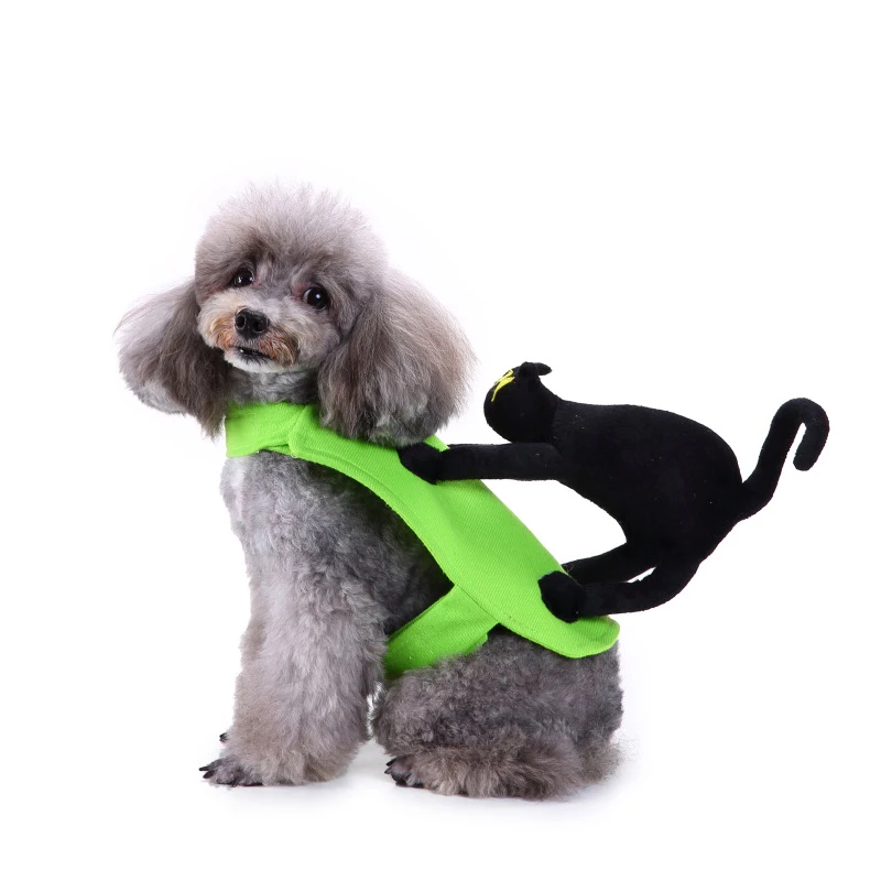 

New Funny Cat on My Back Shape Dog Rider Costume Clothes Pet Halloween Cat Clothes for Small Medium Dog Pet Clothes Dress
