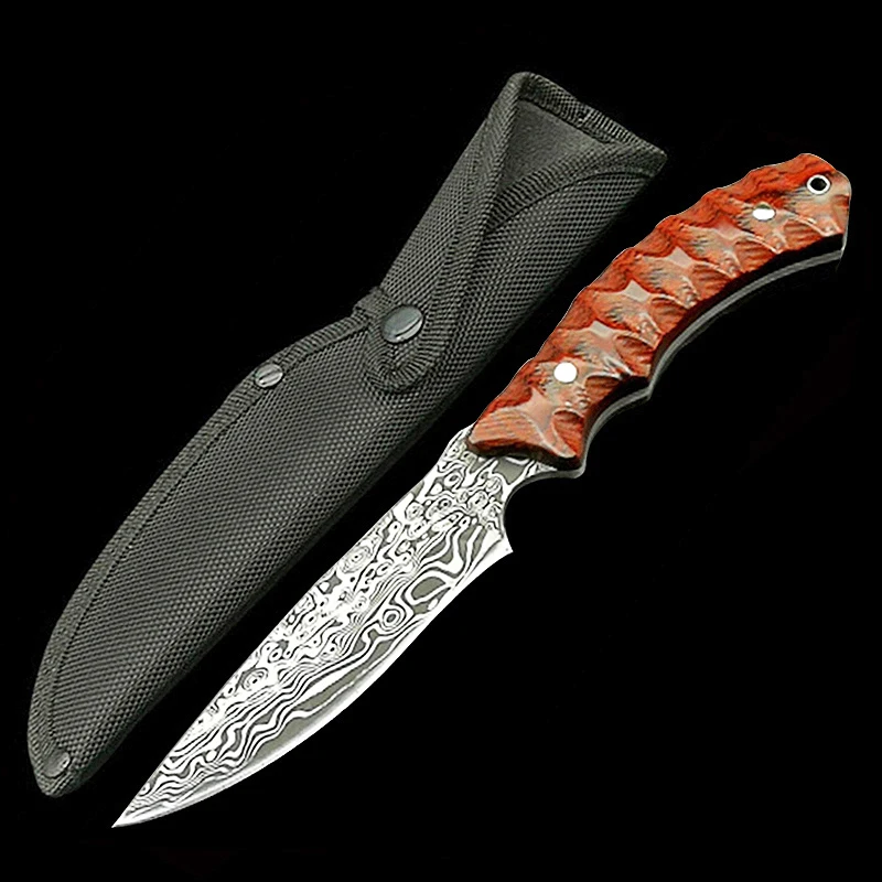 Нож с фиксированным лезвием ToughKeng Red Micarta Forge из стали 440 58HRC ножи для кемпинга на