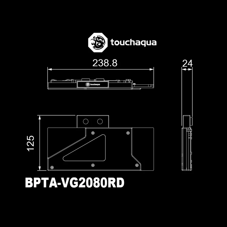 Bitspower Touchaqua GPU водный блок для NVIDIA GeForce RTX 2080ti 2080 основатель серии TITAN VGA кулер