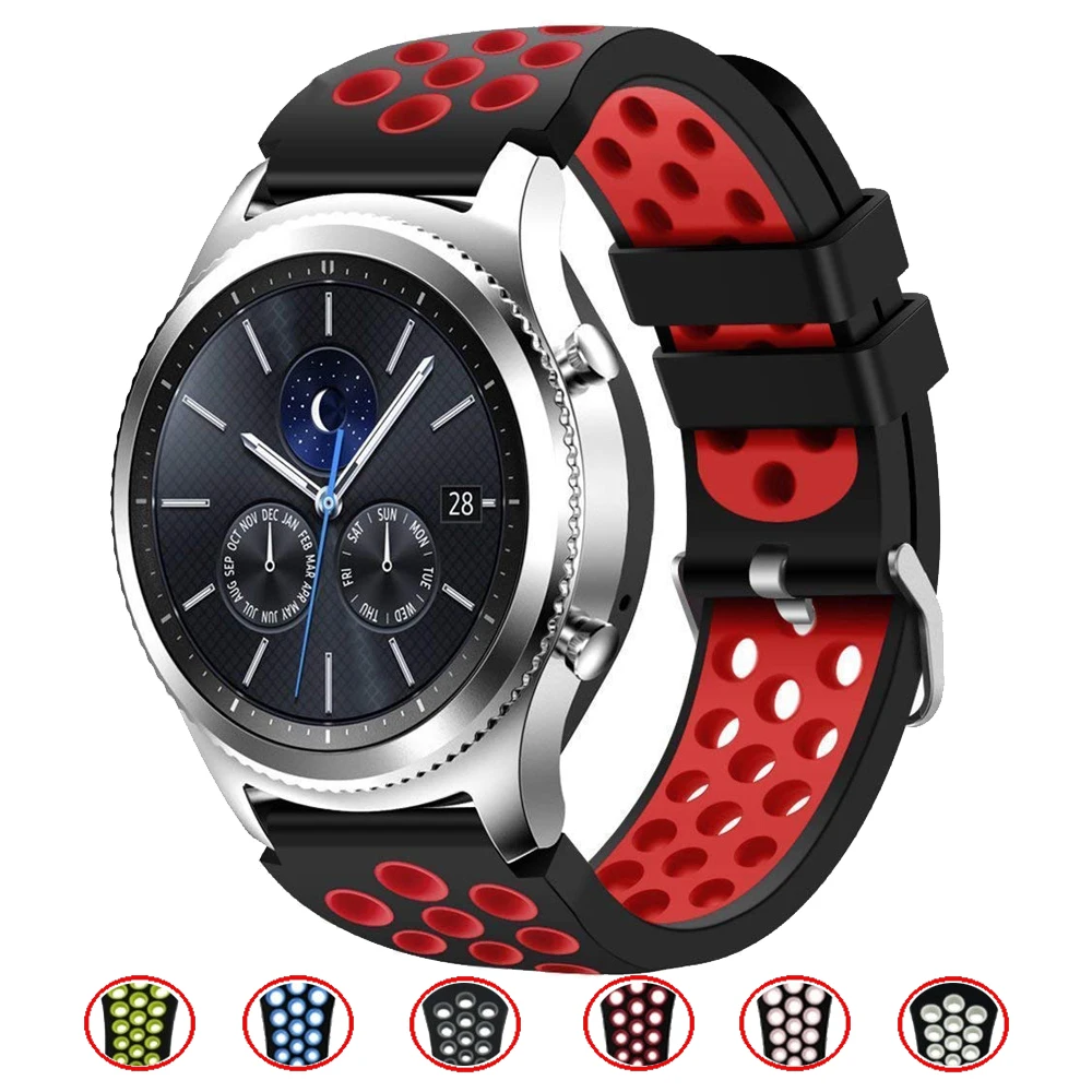 Ремешок силиконовый для samsung Galaxy watch 3 45 мм 46 gear s3 Frontier/Classic резиновый браслет
