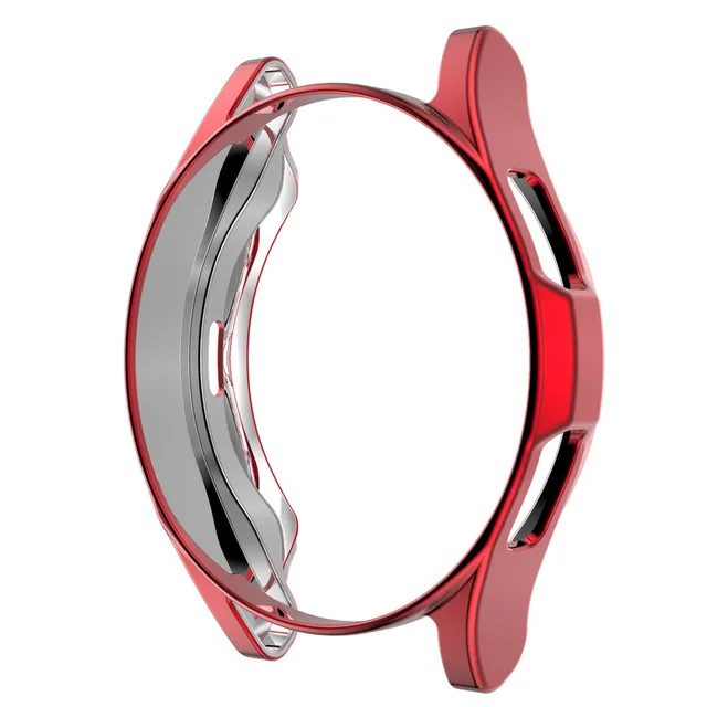 Case for samsung Galaxy watch 4 classic 46mm/42mm TPU Plated all-around bumper cover Screen protector Galaxy watch 4 44mm 40mm red