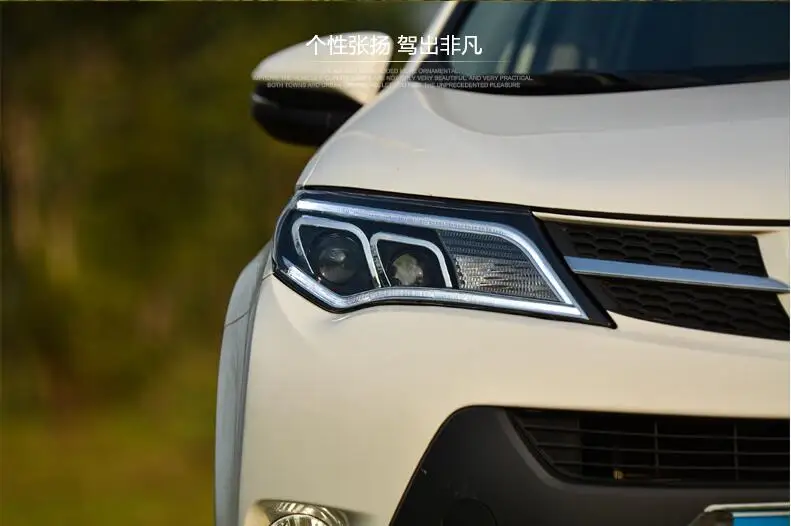 Автомобильный Стайлинг для Toyota RAV4 светодиодный фары 2013- RAV 4 фары DRL Биксеноновые линзы Высокий Низкий луч парковка противотуманная фара передняя
