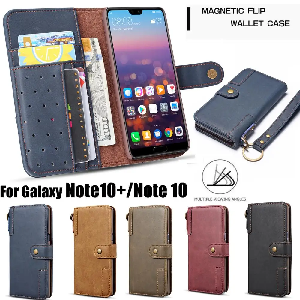 Классический чехол для samsung Galaxy Note10+ Plus, чехол для Galaxy Note 10, брелок для ключей из натуральной коровьей кожи, кошелек, флип-чехол