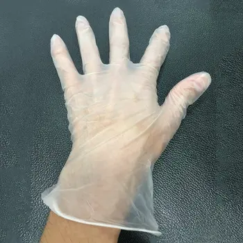 

50Pcs/set Disposable Gloves PVC Oil Resistant Transparent Industrial Safety Protection High Quality Isolated Disposable Gloves