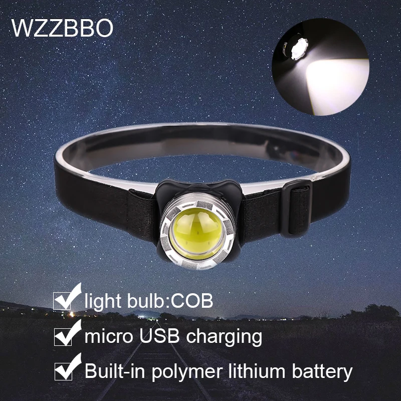 

USB Rechargeable Headlamp Mini Portable Headlight torch Head lamp flashlight fishing led cap us dropshipping head light led