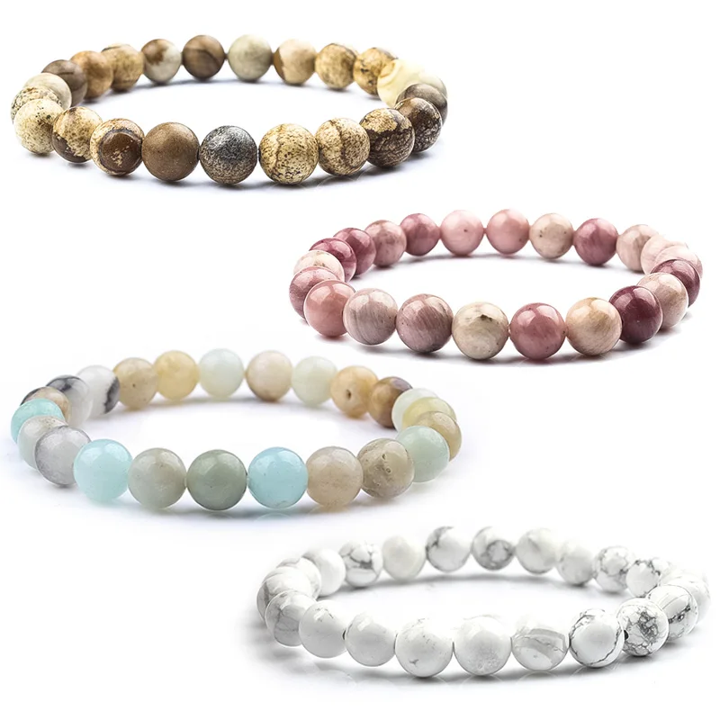 

Lingxiang Classic popular red grain picture stone beaded bracelet bracelet designed for men and women hot