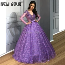 Арабский исламский бисер блестящие вечерние платья кутюр Дубай Формальное пышное платье Выпускной блестящее праздничное платье Vestidos