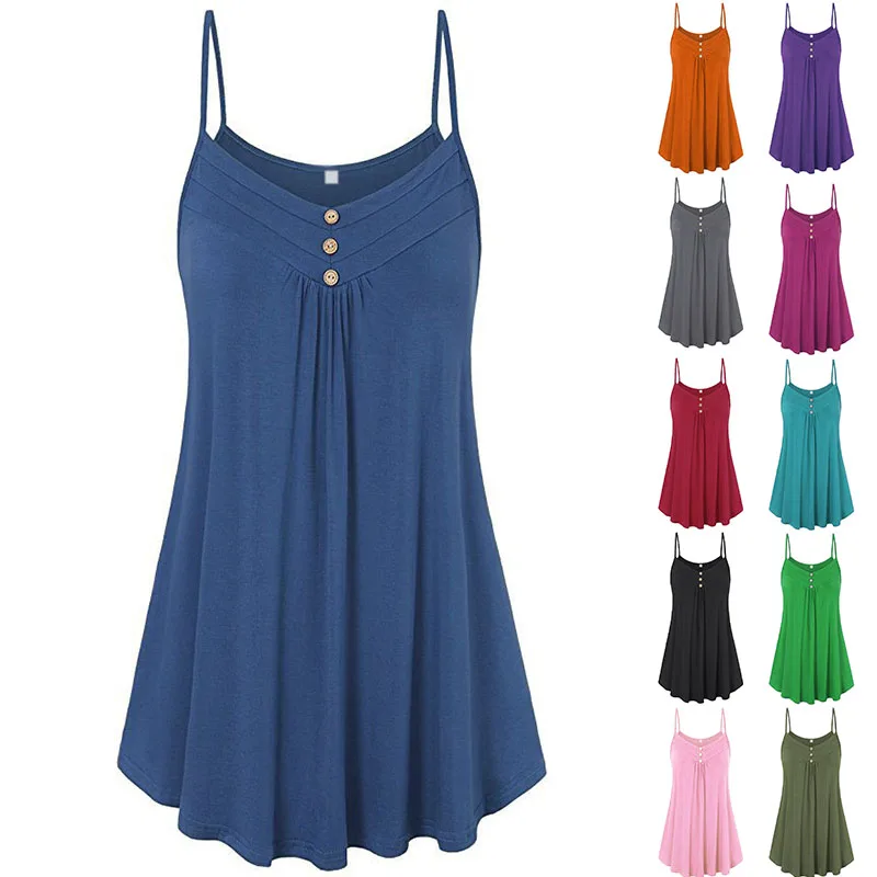 Мода дамы простой жилет Топ Спагетти ремень Cami Tank Strappy Camisole Топы