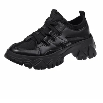 

2019 new autumn and winter retro wild breathable soft bottom casual shoes thick bottom running women's shoes.