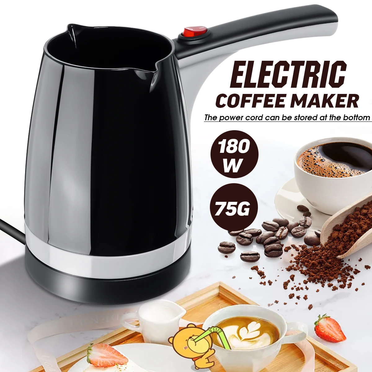 Beste 1000W Koffie Pot Elektrische Turkse Koffie Maker Turkse Stijl Hoge Capaciteit Quick Warmte Thee Melk Making Machine Huishouden kantoor