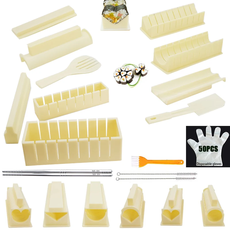 Sushi-Kit Roll-Maker Seaweed Kitchen Home DIY with 50pieces 11pcs Healthy