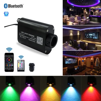 

DC12V Music Control Fiber Optic Light Source Buetooth APP Control 16W RGBW Light Engine RF control for All fiber optic cable
