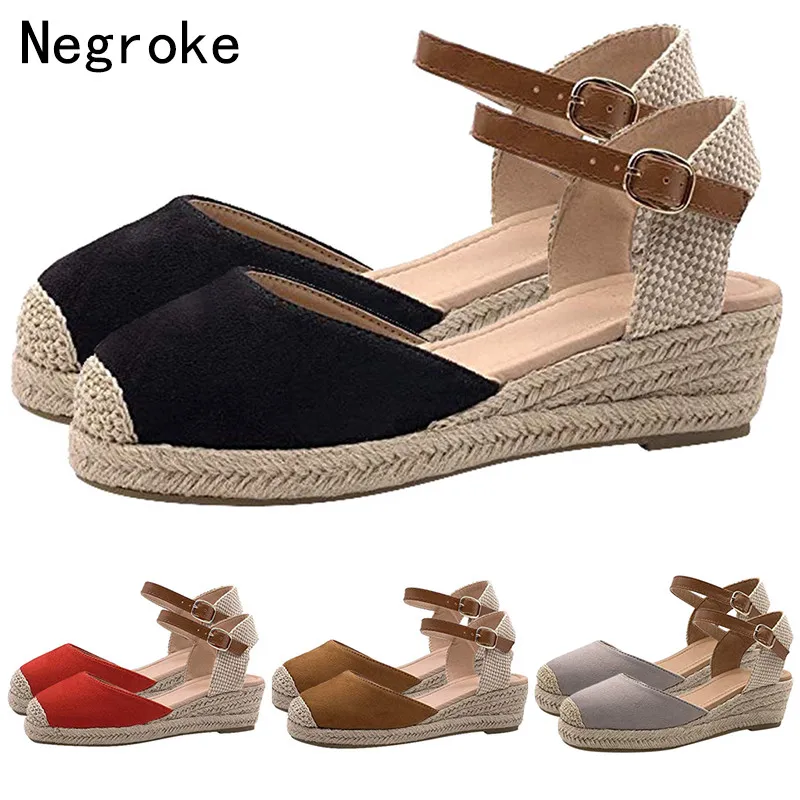 

Espadrilles Flat Sandals Women Wedges Shoes Pumps High Heels Autumn Ankle Buckle Platform Sandals Sandalia Feminina