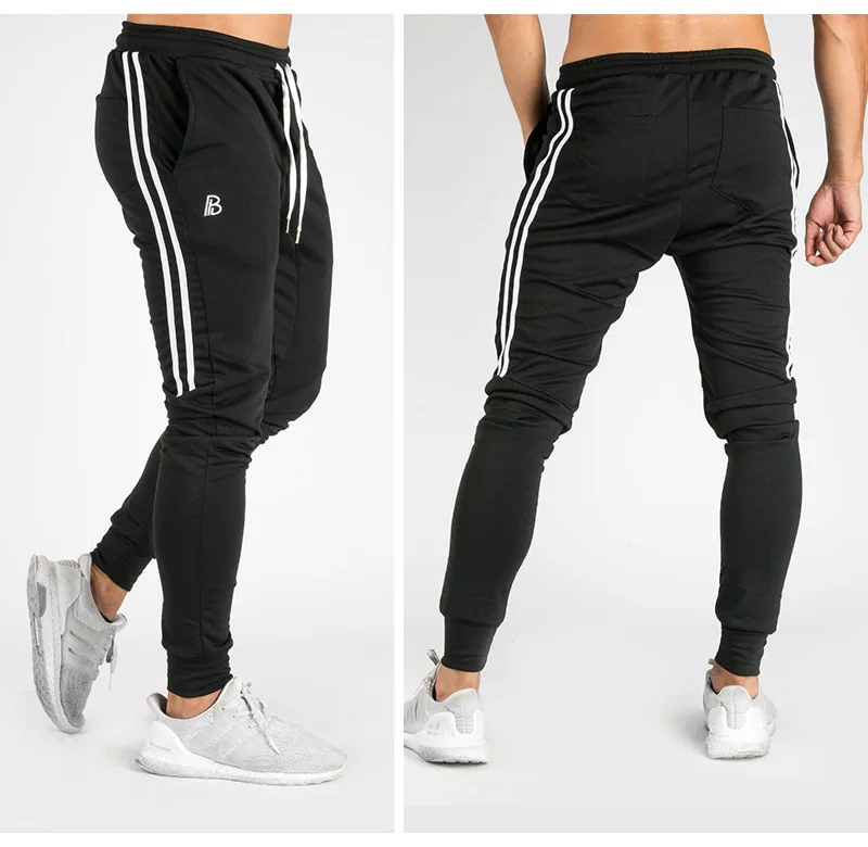 

2019 Muscle Captain Brothers New Style Two Bars Fitness Trousers Men's Running Loose Casual Closing Sports Pants