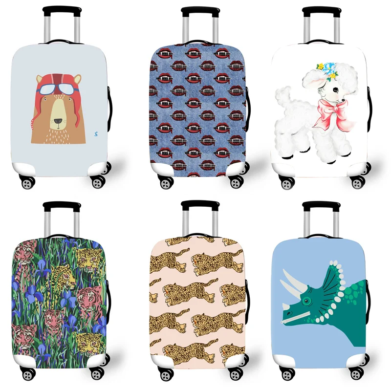 Эластичный Защитный чехол для багажа, защитный чехол для чемодана, чехлы на колесиках, Чехлы, 3D аксессуары для путешествий, Леопардовый