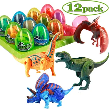 

12pcs New Creative Dinosaur Egg Animal Child Baby Early Education Toys Transform Simulation Dinosaur Toys For Children Boys #D