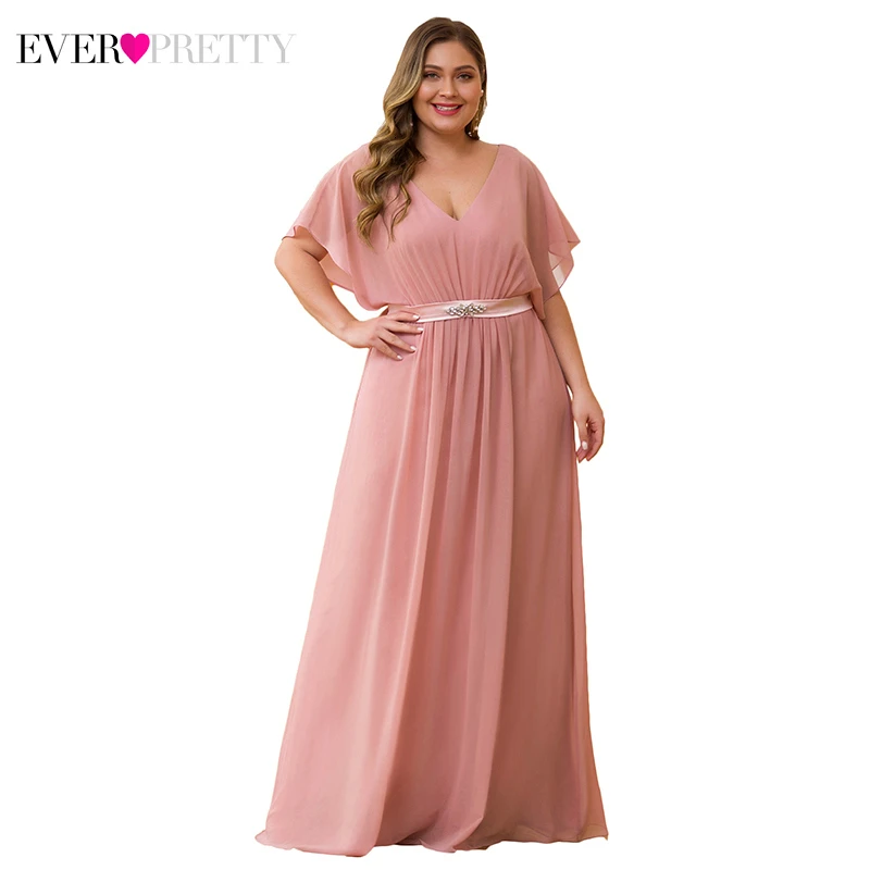 Платья для матери невесты размера плюс Ever Pretty EZ07717MV трапециевидные элегантные вечерние платья с v-образным вырезом Vedtido Madrinha