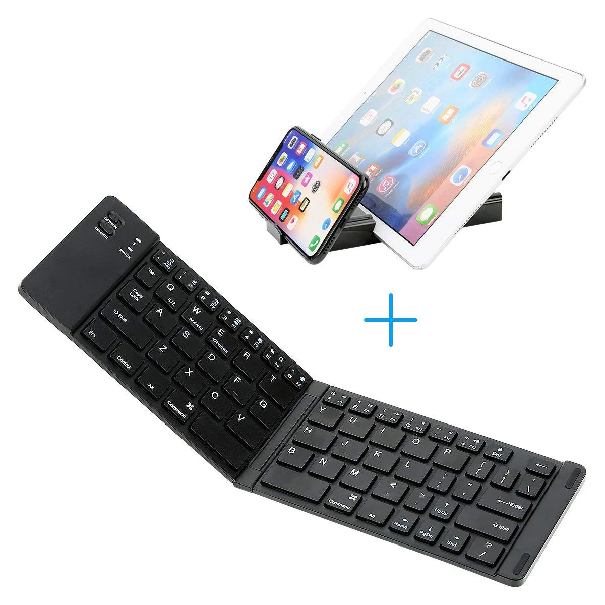 

Creative Folding Metal Bluetooth Keyboard Mini Bluetooth Wireless Scissor ABS Keyboard Foreign Trade Hot Sales