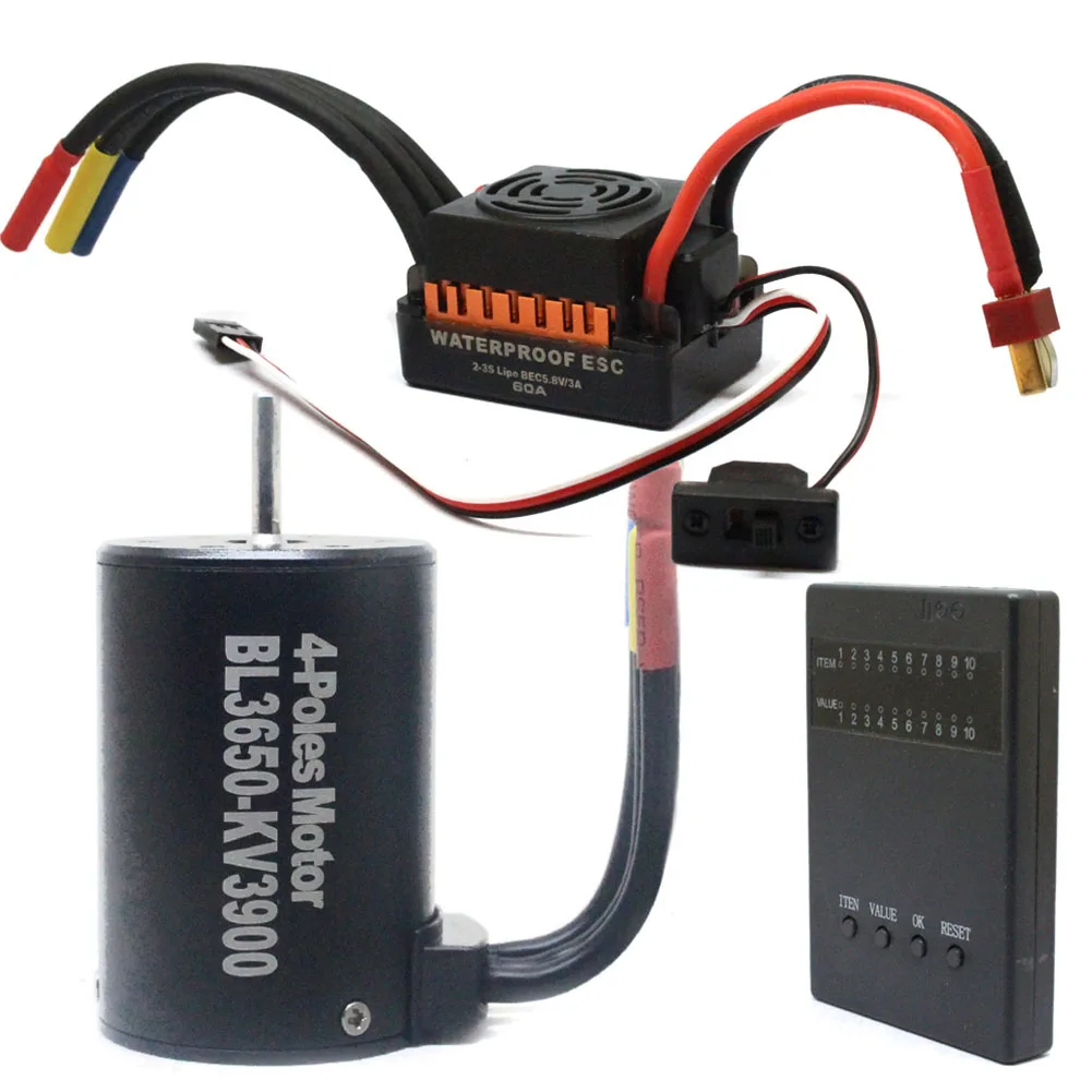 

Truck High Torque Racing Electronic Waterproof Brushless Motor Kit 3650 60A Toy Accessories ESC Programmer For 1/10 RC Car