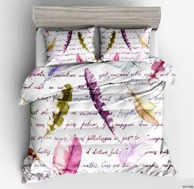 King size bedding set quilt cover letter feather home textile new comfortable home bedding Christmas elk bed set queen bed set - Color: 1