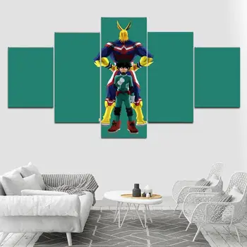 

Canvas Painting 5 Pcs Wall Art My Hero Academia Anime Characters Home Decor Poster HD Prints Modular Pictures Living Room Frame