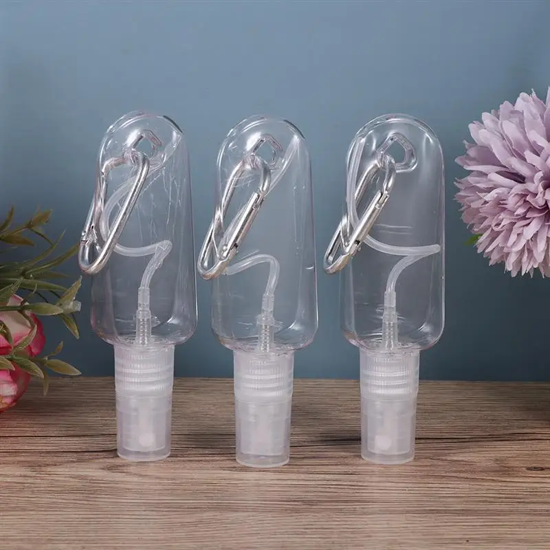 10pcs 30ml Travel Bottles Refillable Bottles With Hook Empty Bottle Hand Sanitizer Containers Squeeze Bottles Sprayer Bottles