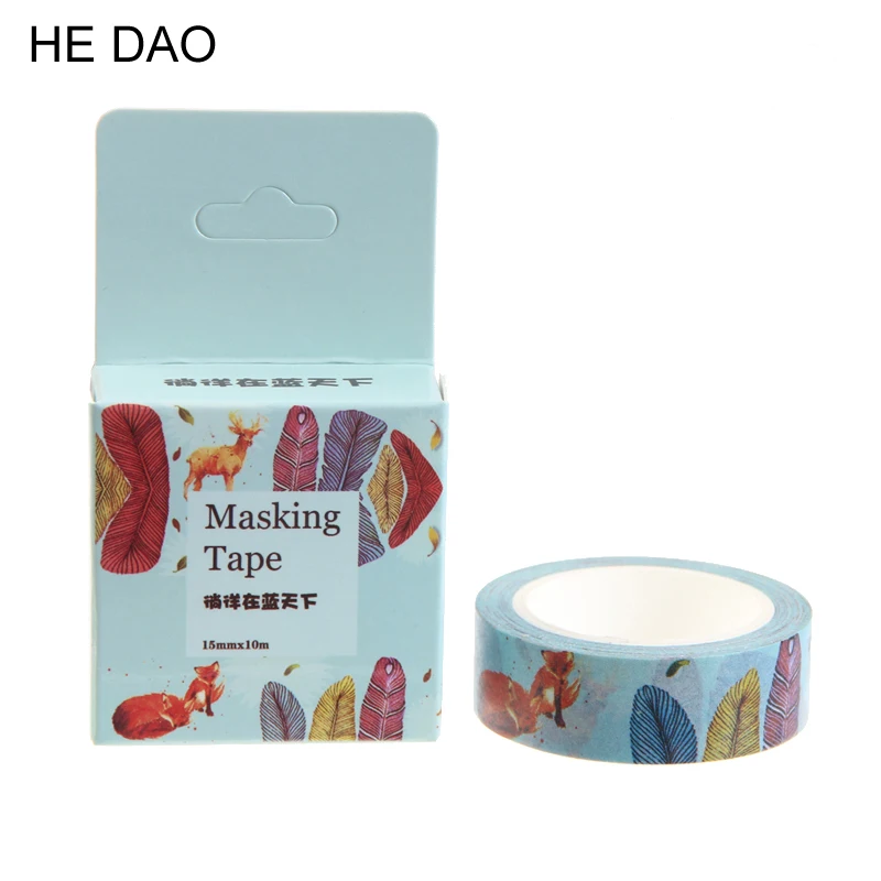 1 Pc / Pack Size 15 Mm*10m Diy Wander In The Blue Sky Washi Tapes Masking Tape Decorative Adhesive |