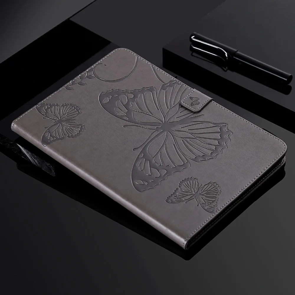 Чехол для планшета для Ipad Pro 12,", откидная крышка-подставка с 3D бабочкой, кожаный чехол-кошелек с рисунком, зажим для Ipad Pro 12,9"+ ручка