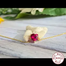 

CCFJOYAS 925 Sterling Silver Rose Red Heart Bracelets for Girl Simple INS Light Luxury Student Bracelet Fashion Jewelry