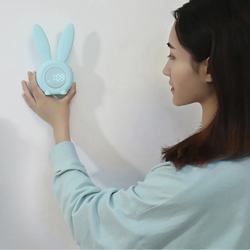 Hot Bunny Kids Alarm Clock Children's Sleep Trainer Clock for Kids Sleep Timer with Digital Thermometer Touch Control Snoozing
