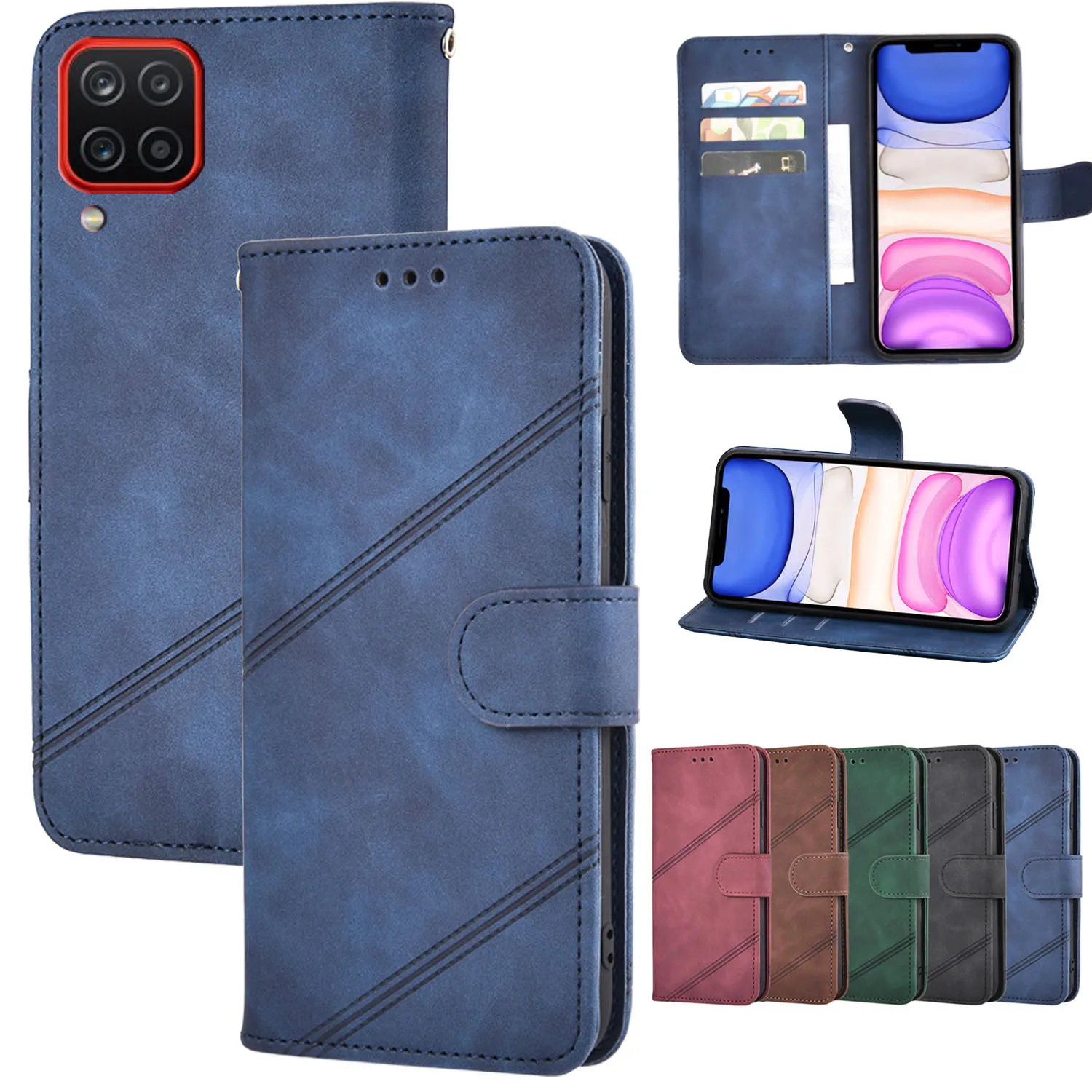 

Flip Case For Samsung Galaxy M02 M02S M12 M52 M42 M32 5G M21 M22 M31S M01 M62 F62 F52 F42 F22 F12 F02S Wallet Leather Case Cover