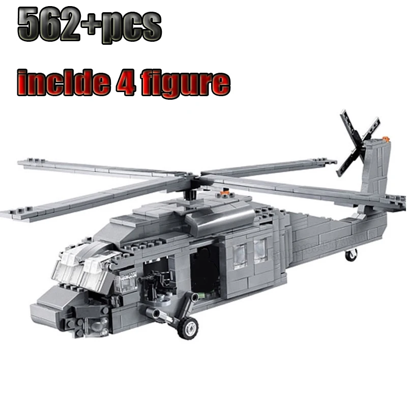 

2020 DIY Technic City Police Helicopter Black Hawk SWAT Military Series Plane Building Blocks Bricks Toys For Children's Gifts