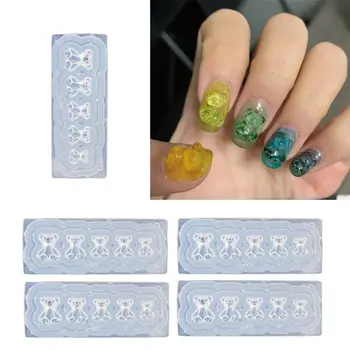 

5Pcs Silicone Mini Gummy Bear Mold Nail Art Resin Casting Mould Template Bear Silicone Resin Mold Jewelry Tools Art Craft