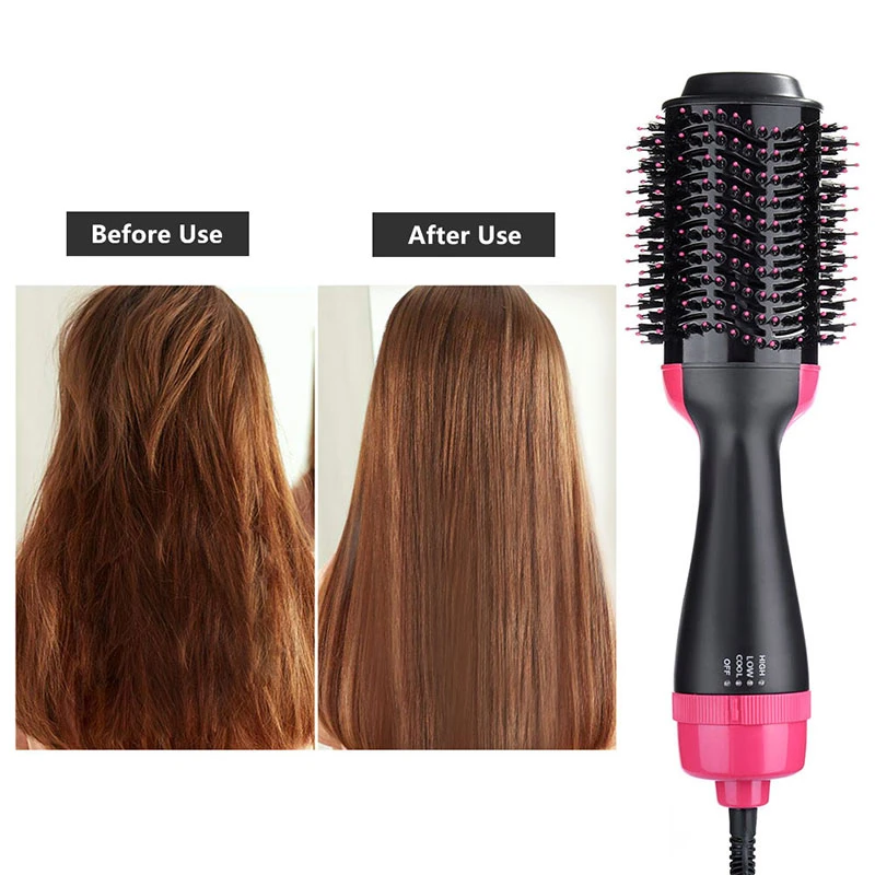 

2 in 1 Multifunctional Hair Dryer Volumizer Rotating Hot Hair Brush Roller Rotate Styler Comb Styling Straightener Curling Iron