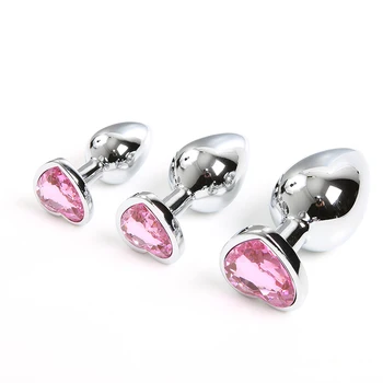Anal Plug Crystal Jewelry Heart Butt Plug Stimulator Dildo Stainless Steel Buttplug Sex Toys for Men Women Couple Sex Products 1