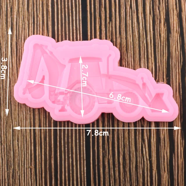 3D Autó Torta Szegély Szilikon Penész Kotrógép Fondant Penészek Baba Születésnapi Díszítő Szerszám - Image 5