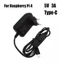 Raspberry Pi 4 type-c alimentation 5V 3A adaptateur secteur avec interrupteur marche/arrêt EU US AU royaume-uni chargeur pour framboise Pi 4 modèle B(China)