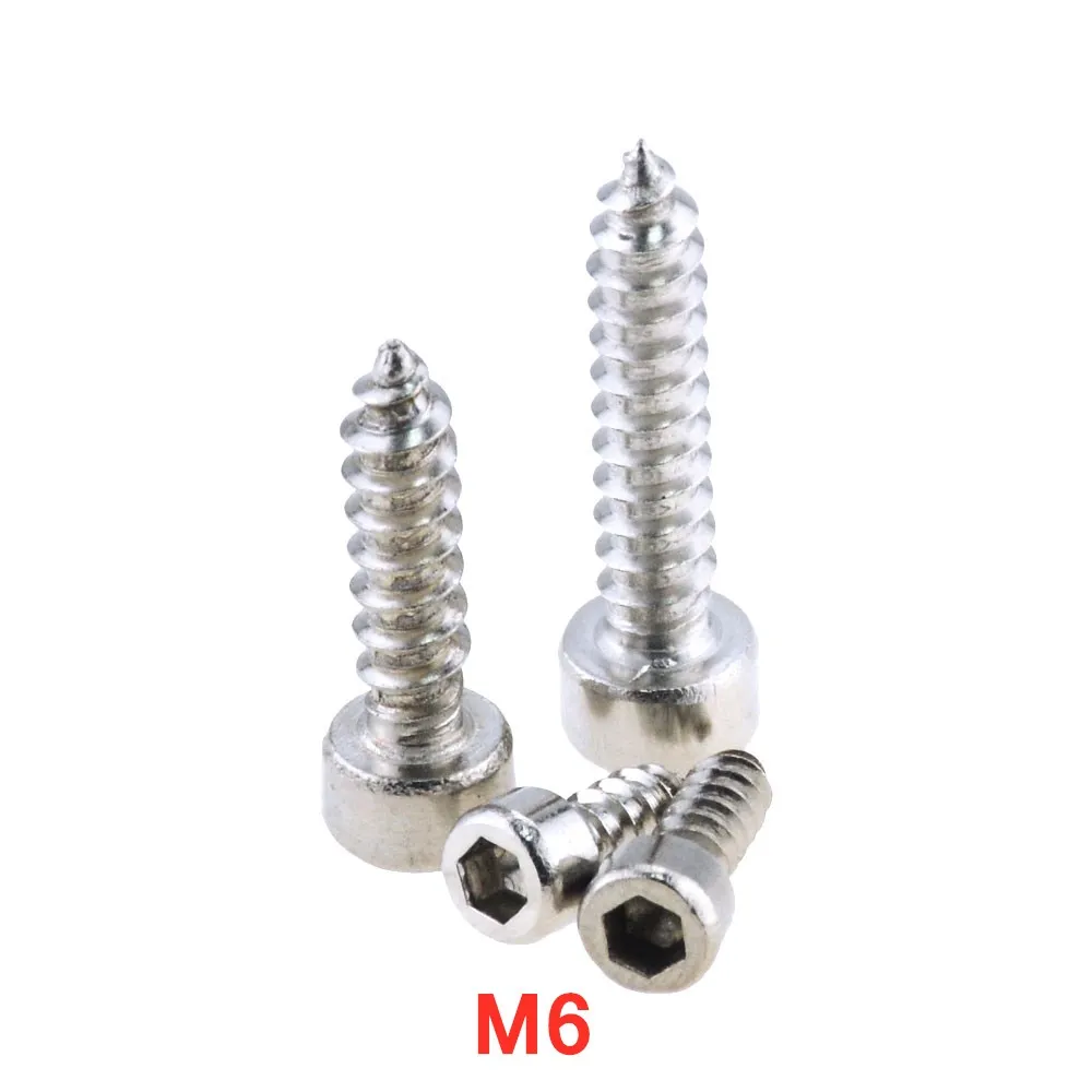5 шт. M6 * 16 45 мм 20 25 30 35 шестигранные винты с шестигранной Кепки саморезы пресс шайбой 304 Нержавеющая сталь винт