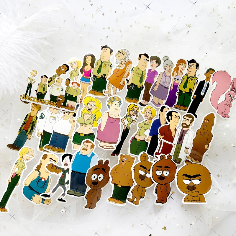 34 шт. Brickleberry мультфильм винтажные Переводные картинки Скрапбукинг дети для DIY телефон ноутбук мотоцикл водонепроницаемые наклейки