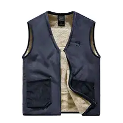 Winter Electric Heating Vest USB Smart Heated Sleeveless Jacket 3-speed Adjustable Temperature Warm Vest For Camping Fishing