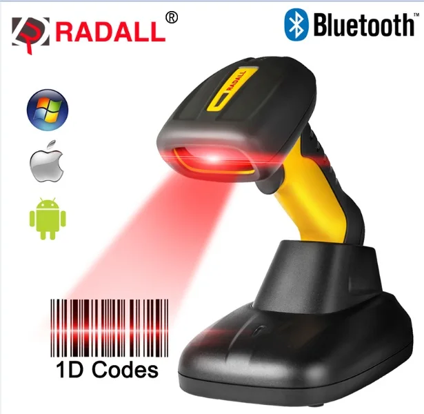 RD-1205BL Wireless1D Портативный беспроводной сканер штрих-кодов Bluetooth проводной 32 бит 1D/2D qr-код считыватель PDF417 с памятью для IOS Android IPAD инвентарь - Цвет: RD-1205BL Wireless1D