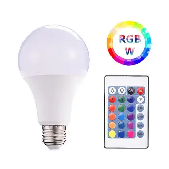 

E27 Smart Control Lamp Led RGB Light Dimmable 10W RGBW Led Lamp Colorful Changing Bulb Dimmable Ampoule LED Smart Light Hot Sale