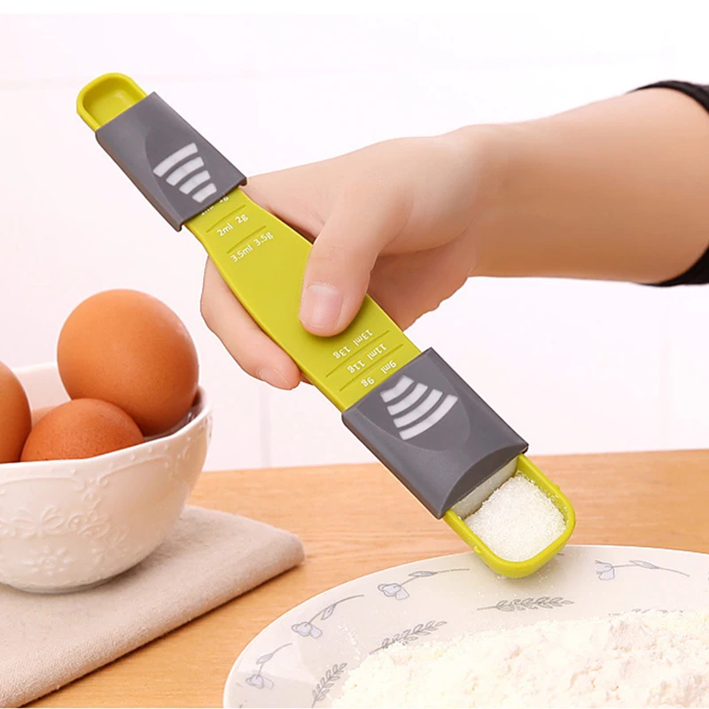 

Measure Cup Double End Eight Stalls Adjustable Scale Measuring Spoons Metering Spoon Baking Tool Kitchen Accessories Maatlepels
