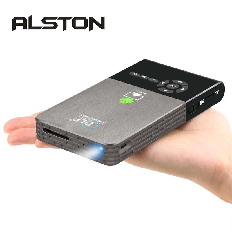 ALSTON C2 мини DLP проектор Android 7,1 Wifi Bluetooth портативный проектор LED мультимедийный проектор DLP для домашнего кинотеатра Поддержка Airplay Miracast
