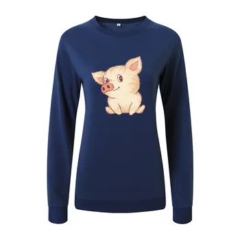 

Women Hoodies Sweatshirts Tops Female Casual Pullovers Cute Piggy Print Sweatshirt Spring Autumn Hoodie Pullover Street Clothes