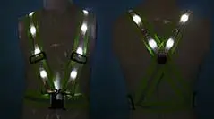 USB Перезаряжаемый эластичный тканевый велосипедный светодиодный светоотражающий Предупреждение ющий жилет - Color: White PVC Tape
